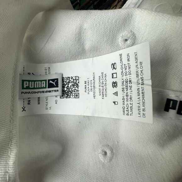 Puma Hat Cap Strapback White Black Logo Adult Adjustable Golf Style - Picture 5 of 5